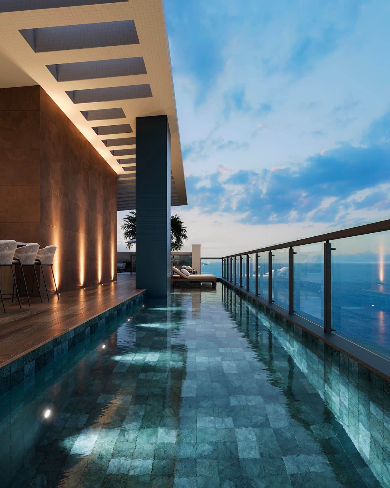 Piscina com deck Mar di Licata