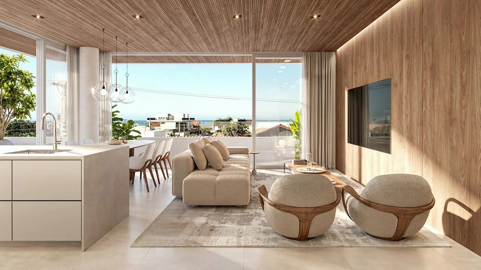 Living de um apartamento garden